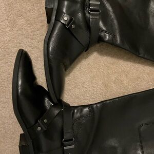Nine West Black Leather Heeled Boots